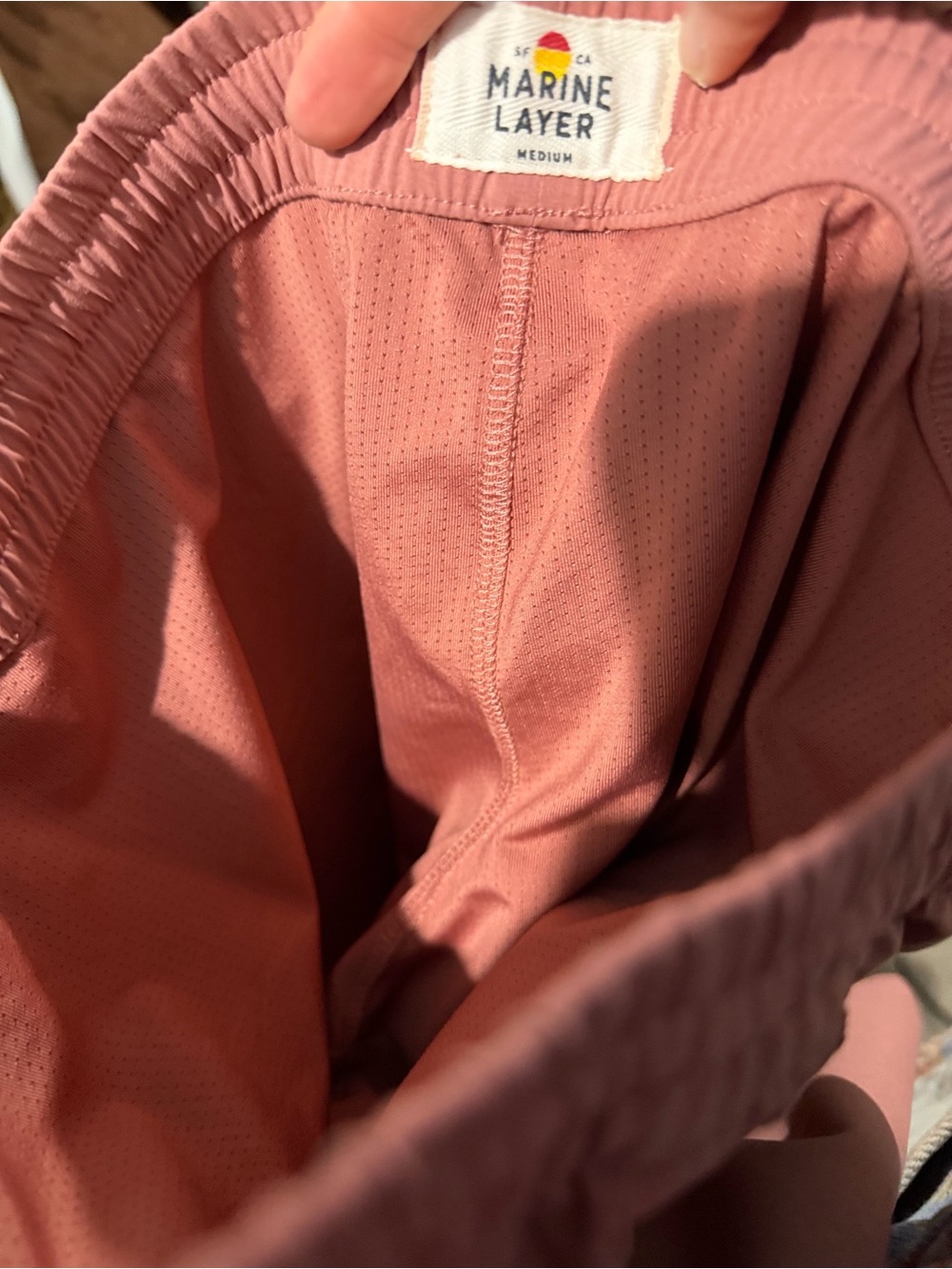 Marine Layer 6” Lined Sport & Swim Shorts Men’s Size M Coral Red - Picture 6 of 6